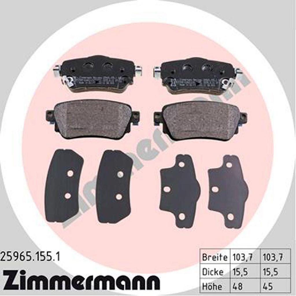 ZIMMERMANN Bremsscheibe 200.2538.20 + Bremsbelagsatz, Scheibenbremse 25965.155.1