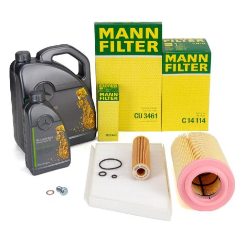 MANN Filterset + 6L ORIGINAL 5W30 MB 229.51 Motoröl MERCEDES W203 S203 CL203 C/A209 M271 Bild MANN Filterset + 6L ORIGINAL 5W30 MB 229.51 Motoröl MERCEDES W203 S203 CL203 C/A209 M271