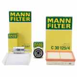 MANN-FILTER Ölfilter W 712/75 + Kraftstofffilter WK 512 + Filter, Innenraumluft CU 3337 + Luftfilter C 30 125/4