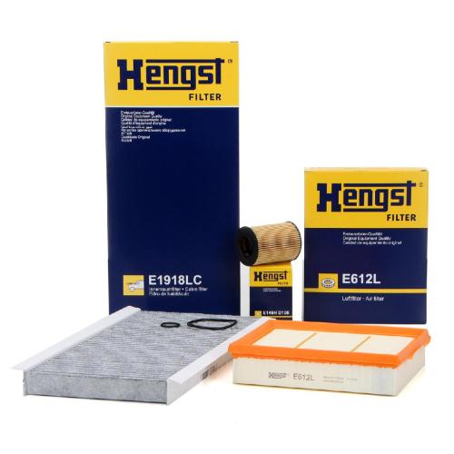 HENGST FILTER Ölfilter E146H D108 + Filter, Innenraumluft E1918LC + Luftfilter E612L Bild HENGST FILTER Ölfilter E146H D108 + Filter, Innenraumluft E1918LC + Luftfilter E612L