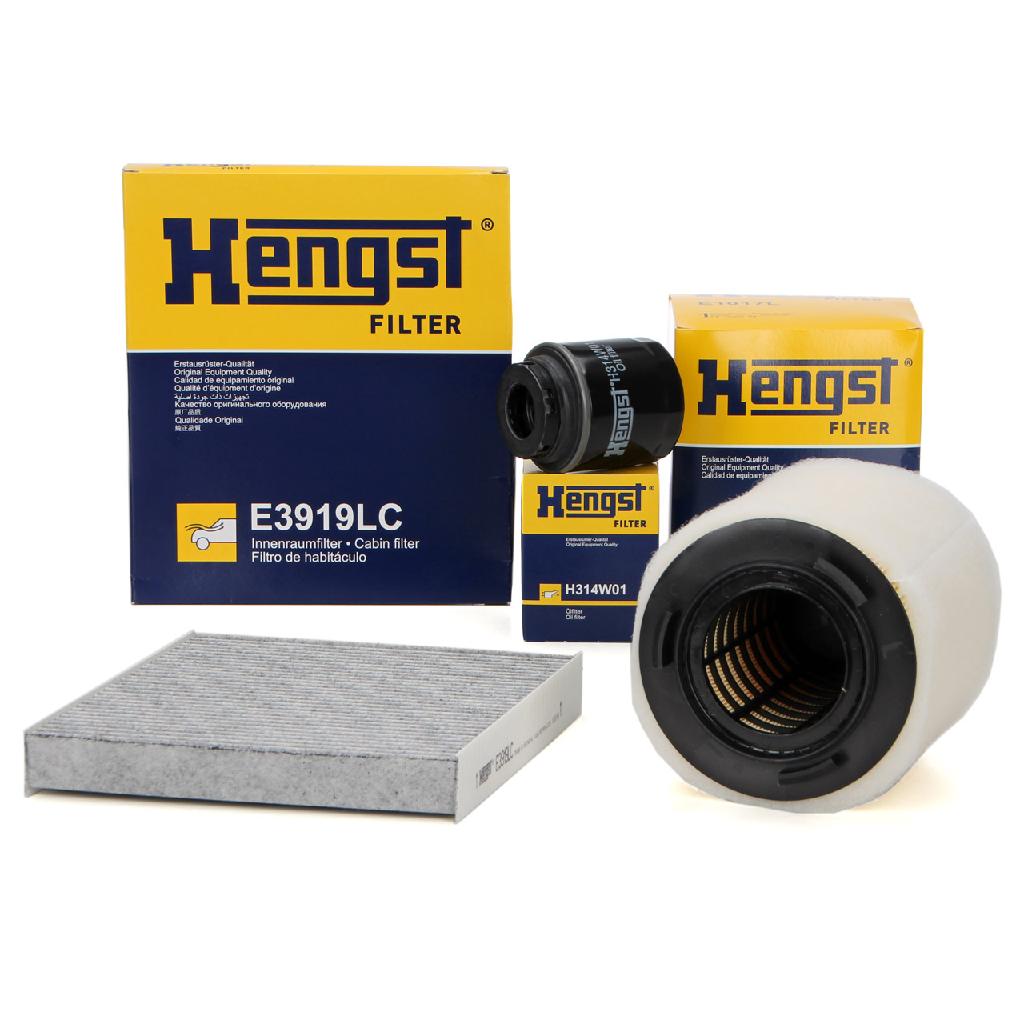 HENGST FILTER Ölfilter H314W01 + Filter, Innenraumluft E3919LC + Luftfilter E1017L