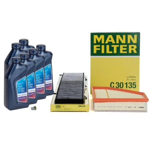 MANN Filterset 3-tlg + 6L ORIGINAL 5W30 Motoröl BMW 3er E90-93 316d 320d ab 03.2010 N47 Bild MANN Filterset 3-tlg + 6L ORIGINAL 5W30 Motoröl BMW 3er E90-93 316d 320d ab 03.2010 N47