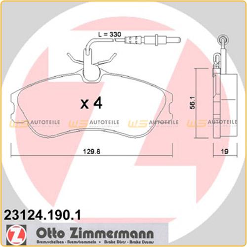 ZIMMERMANN Bremsscheibe 440.2034.52 + Bremsbelagsatz, Scheibenbremse 23124.190.1 Bild ZIMMERMANN Bremsscheibe 440.2034.52 + Bremsbelagsatz, Scheibenbremse 23124.190.1