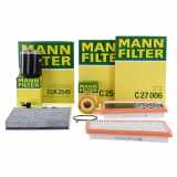 MANN-FILTER Luftfilter C 25 004 + Filter, Innenraumluft CUK 2545 + Ölfilter HU 821 x + Kraftstofffilter WK 842/23 x + Luftfilter C 27 006