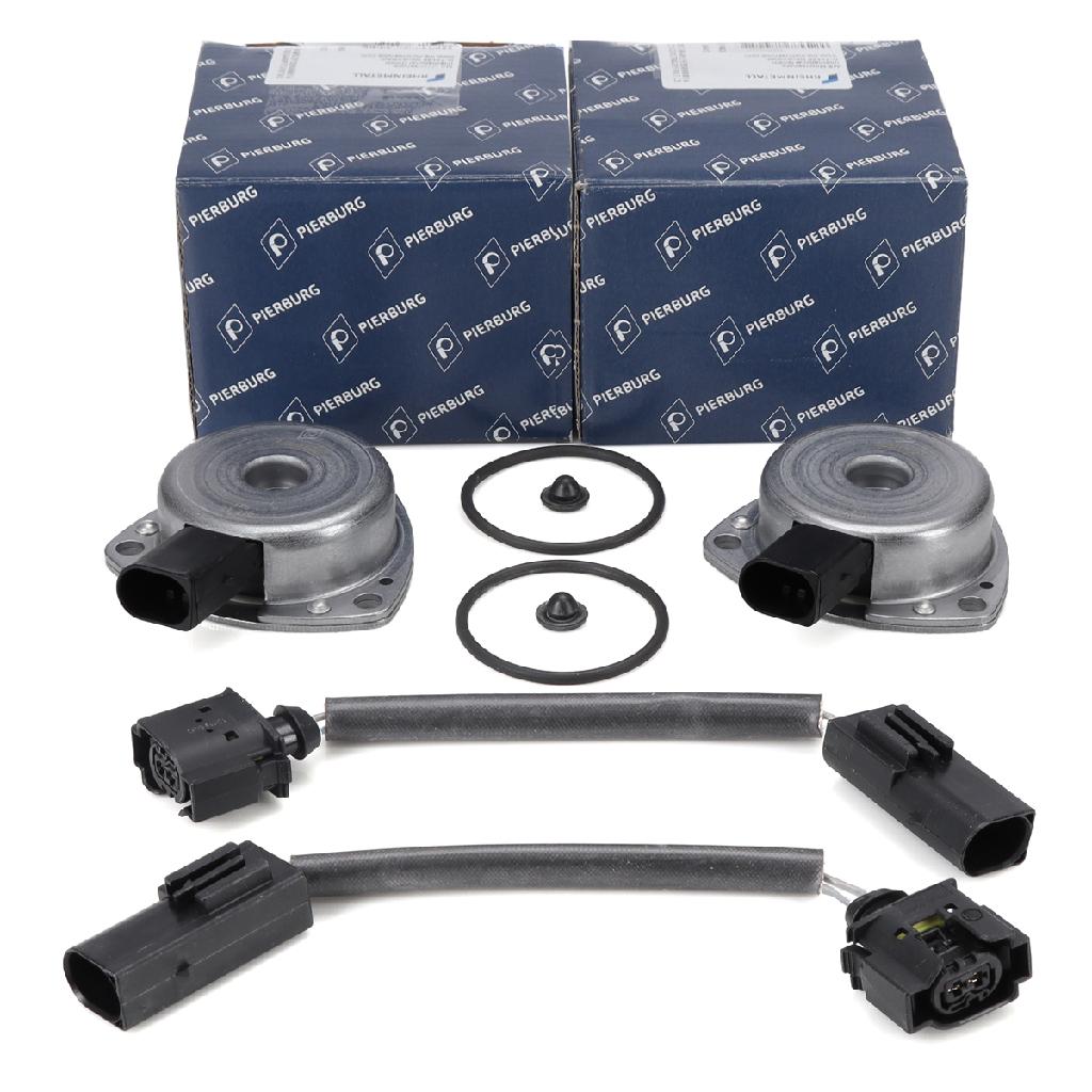 2x PIERBURG Zentralmagnet Nockenwelle + Öl-Stop-Adapterkabel für MERCEDES OM271