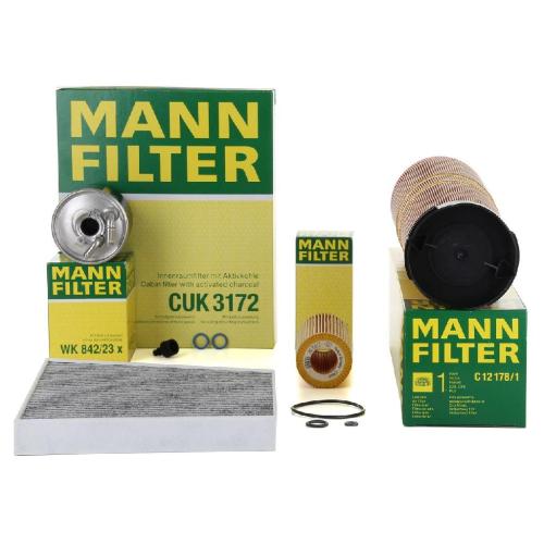 MANN-FILTER Filter, Innenraumluft CUK 3172 + Ölfilter HU 721/2 x + Kraftstofffilter WK 842/23 x + Luftfilter C 12 178/1 Bild MANN-FILTER Filter, Innenraumluft CUK 3172 + Ölfilter HU 721/2 x + Kraftstofffilter WK 842/23 x + Luftfilter C 12 178/1