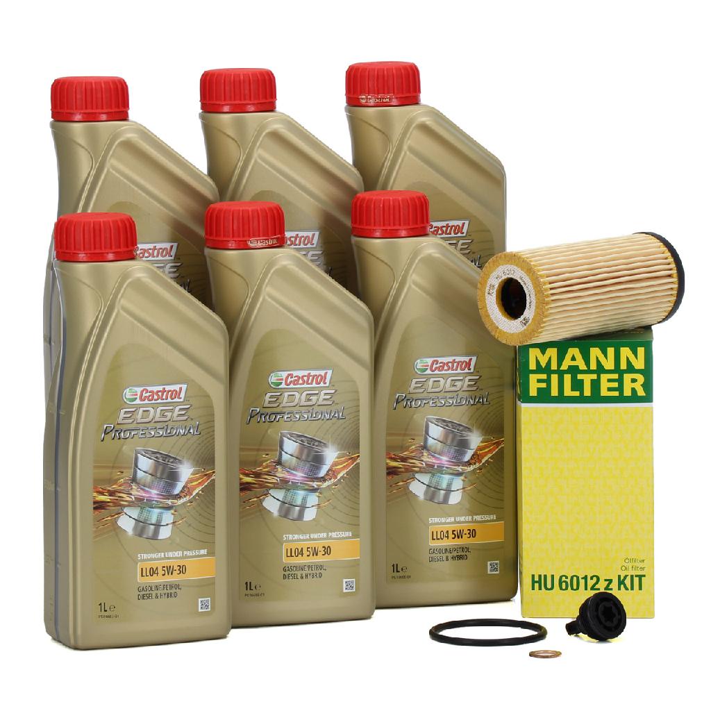 6L 6 Liter CASTROL EDGE Motoröl Öl BMW Longlife IV LL04 5W-30 + MANN Ölfilter HU6012ZKIT