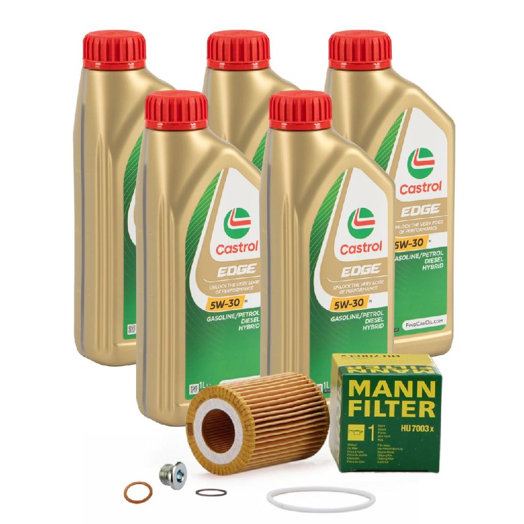 5 Liter CASTROL Edge Motoröl ÖL 5W30 M BMW Longlife-04 + MANN Ölfilter HU7003x
