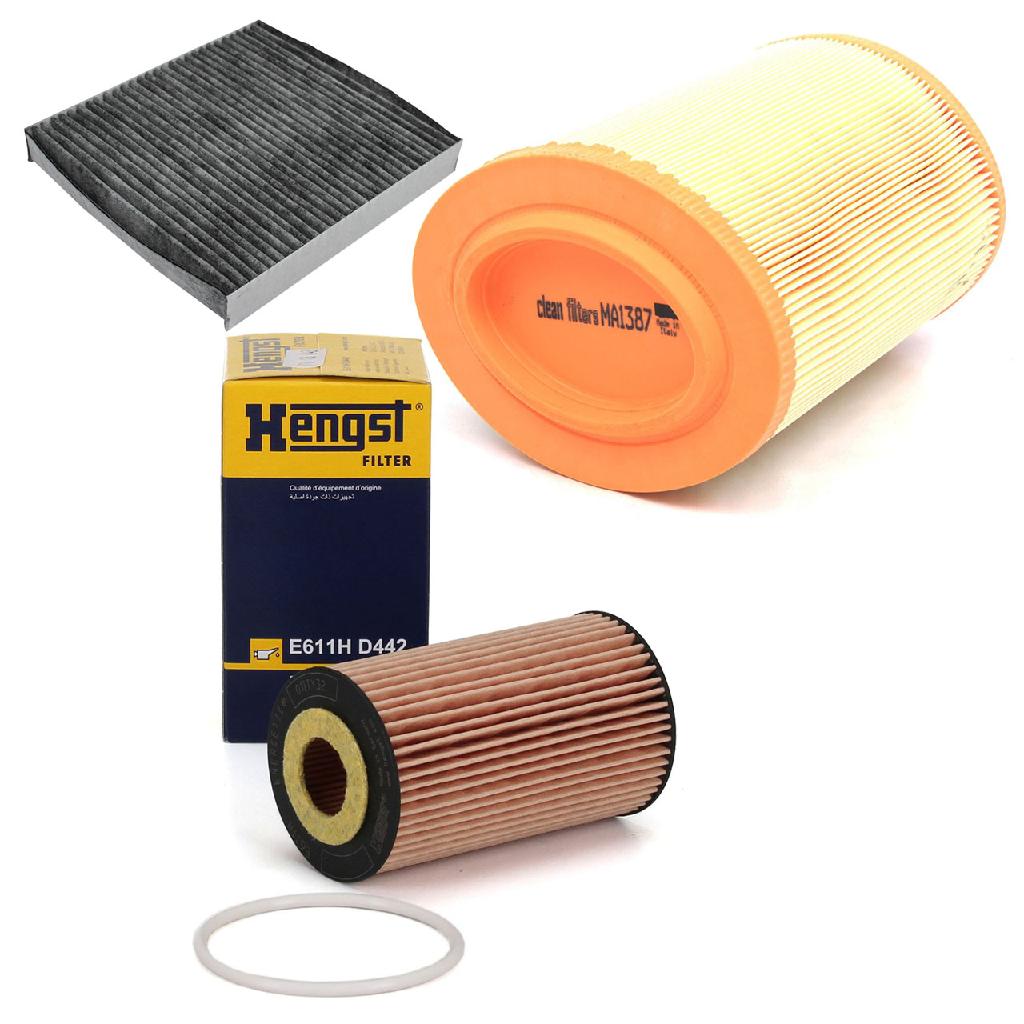 FEBI BILSTEIN Filter, Innenraumluft 28683 + Luftfilter 39752 HENGST FILTER Ölfilter E611H D442