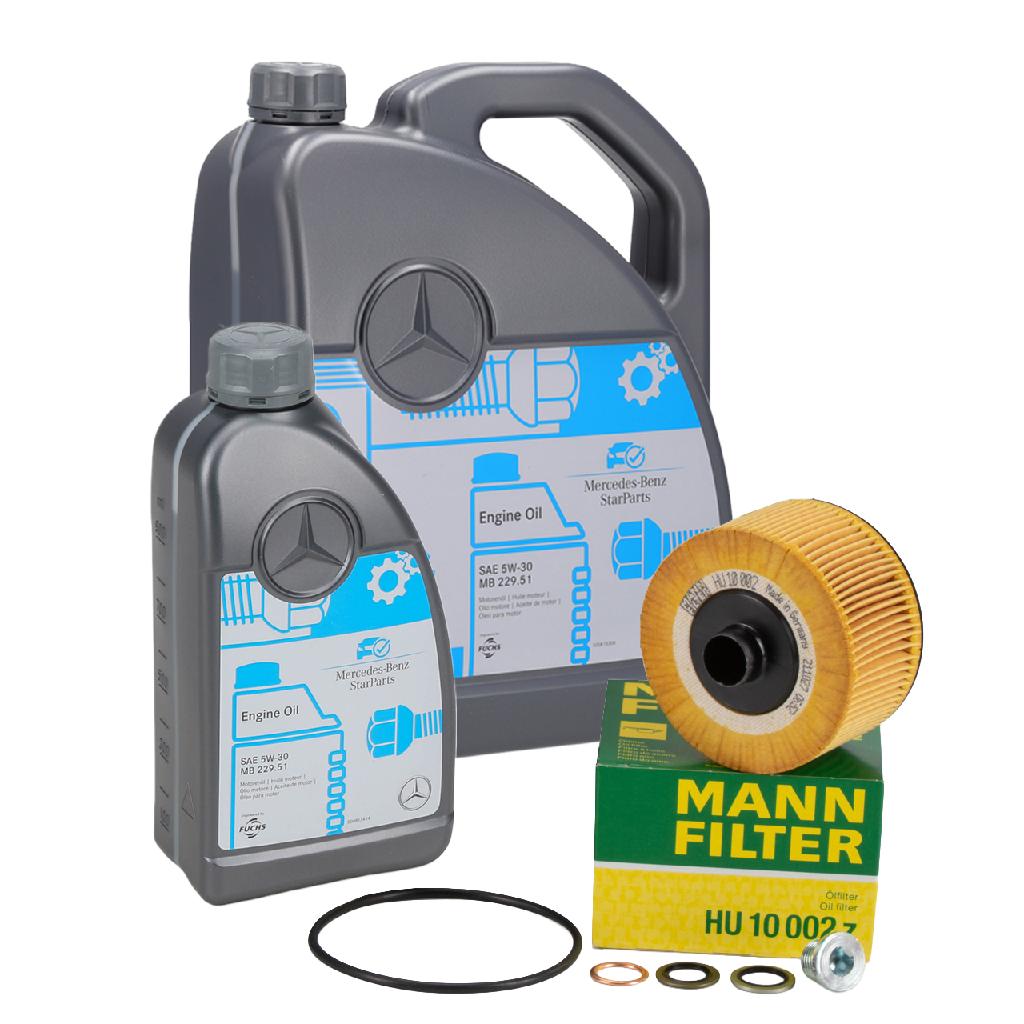 6L 6 Liter ORIGINAL Motoröl Öl 5W-30 MB 229.51 + MANN Ölfilter MERCEDES W177 W247 M282