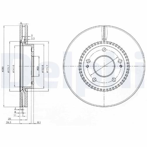 DELPHI Bremsscheibe BG3861C + Bremsbelagsatz, Scheibenbremse LP1819 Bild DELPHI Bremsscheibe BG3861C + Bremsbelagsatz, Scheibenbremse LP1819