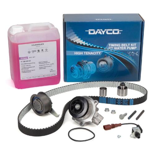 DAYCO Zahnriemensatz + Wasserpumpe + 5L ORIGINAL Frostschutz VW Golf 7 Passat 1.6/2.0 TDI Bild DAYCO Zahnriemensatz + Wasserpumpe + 5L ORIGINAL Frostschutz VW Golf 7 Passat 1.6/2.0 TDI