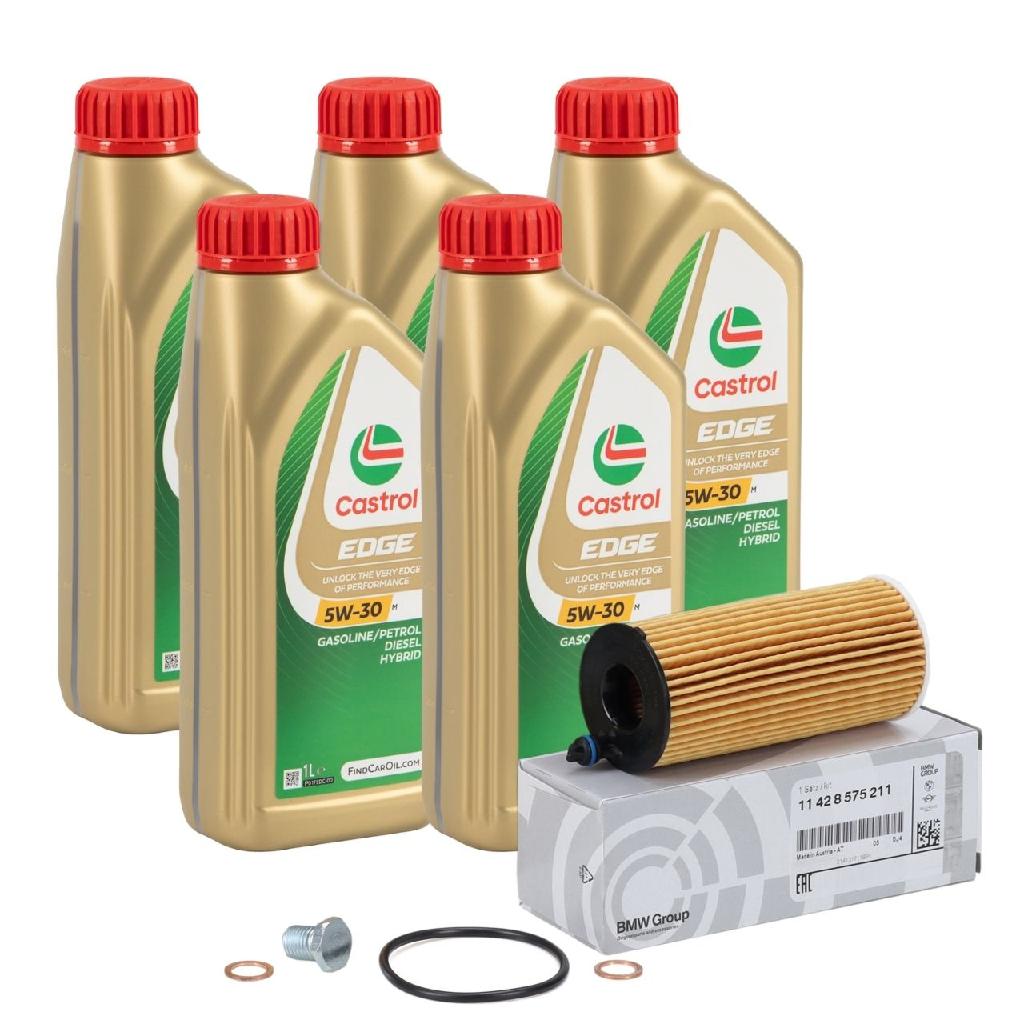 5L CASTROL EDGE 5W-30 M LL-04 Motoröl + ORIGINAL Ölfilter BMW F20/21 F22/23 F30/31 B37 B38