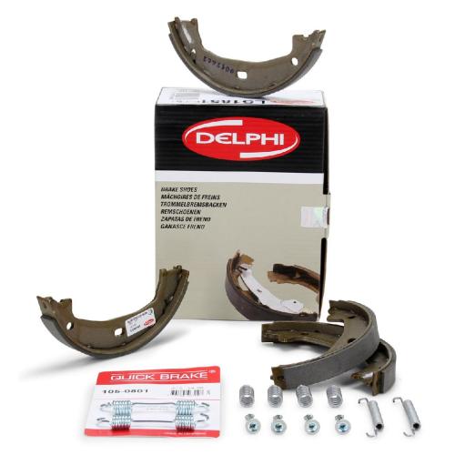 QUICK BRAKE Zubehörsatz, Feststellbremsbacken 105-0801 DELPHI Bremsbackensatz LS1851 Bild QUICK BRAKE Zubehörsatz, Feststellbremsbacken 105-0801 DELPHI Bremsbackensatz LS1851