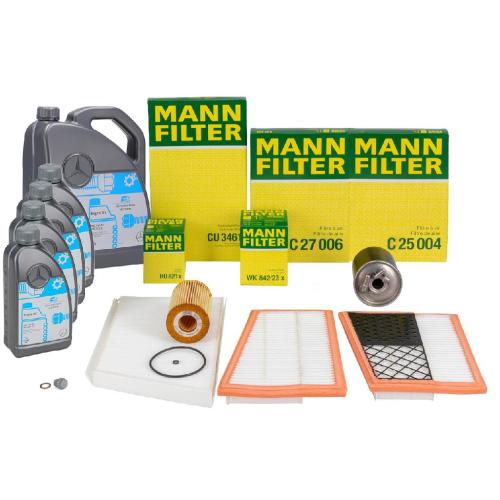 MANN Filterset 4-tlg + 9L ORIGINAL 5W30 MB 229.51 Motoröl MERCEDES W203 S203 C/A209 OM642 Bild MANN Filterset 4-tlg + 9L ORIGINAL 5W30 MB 229.51 Motoröl MERCEDES W203 S203 C/A209 OM642