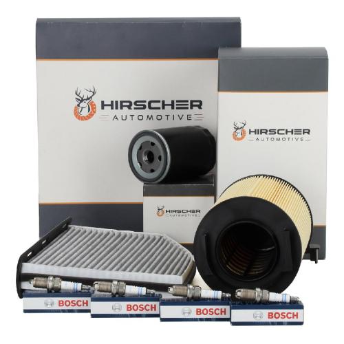 HIRSCHER Filterset + 4x BOSCH Zündkerze VW Golf 5 6 Passat B6 Touran Caddy 3 1.6 2.0 Bild HIRSCHER Filterset + 4x BOSCH Zündkerze VW Golf 5 6 Passat B6 Touran Caddy 3 1.6 2.0