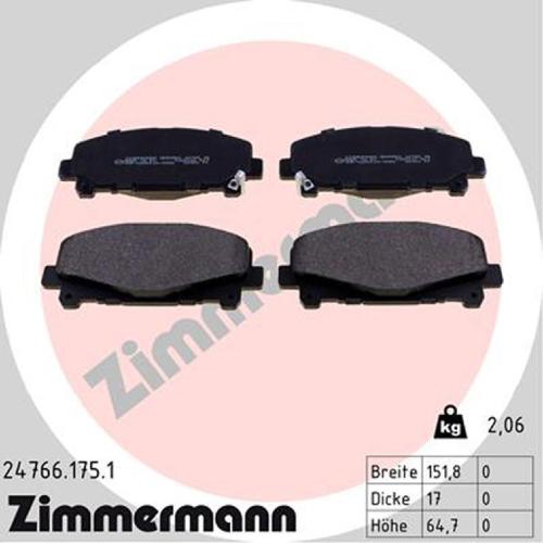 ZIMMERMANN Bremsbelagsatz, Scheibenbremse 24766.175.1 + Bremsscheibe 280.3178.20 Bild ZIMMERMANN Bremsbelagsatz, Scheibenbremse 24766.175.1 + Bremsscheibe 280.3178.20