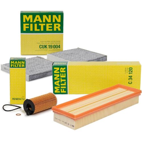 MANN-FILTER Ölfilter HU 6014/1 z + Filter, Innenraumluft CUK 19 004 + Luftfilter C 34 120 Bild MANN-FILTER Ölfilter HU 6014/1 z + Filter, Innenraumluft CUK 19 004 + Luftfilter C 34 120