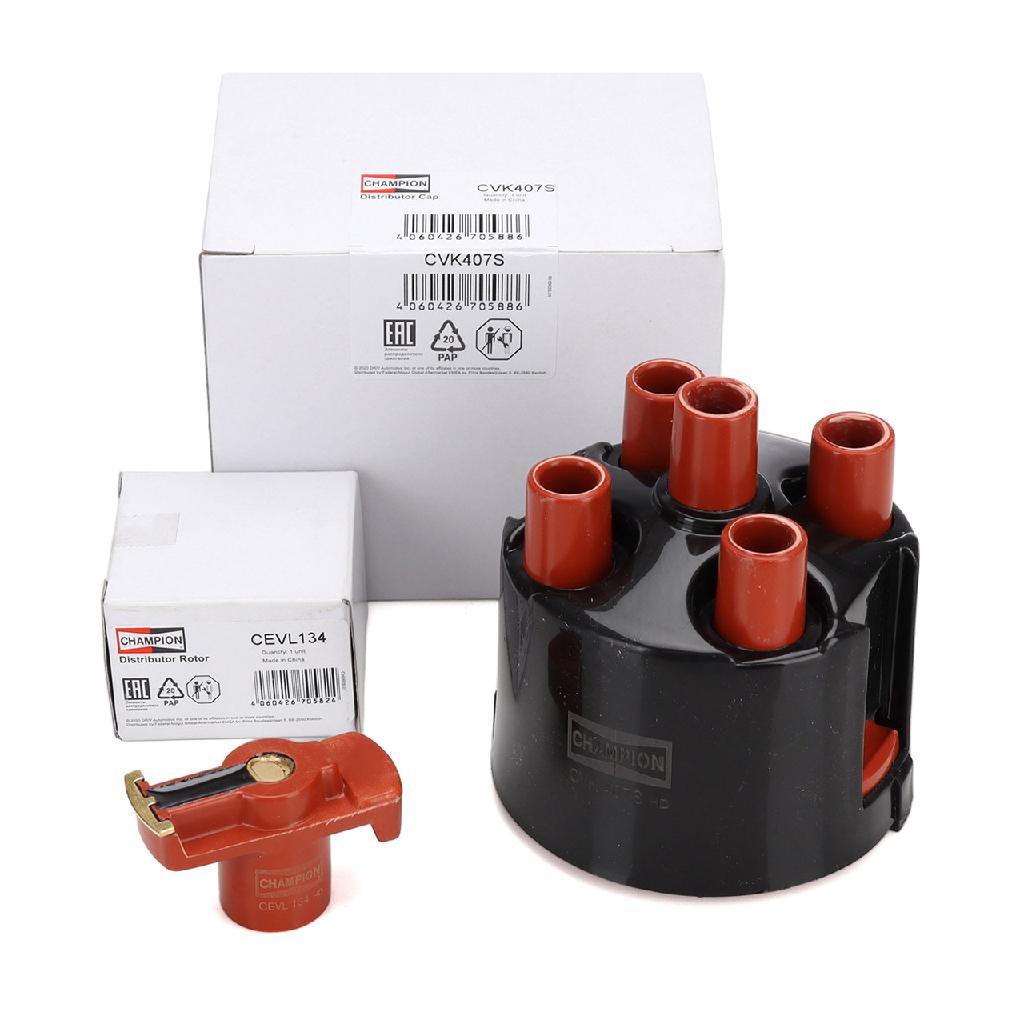 CHAMPION Zündverteilerläufer CEVL134 + Zündverteilerkappe CVK407S