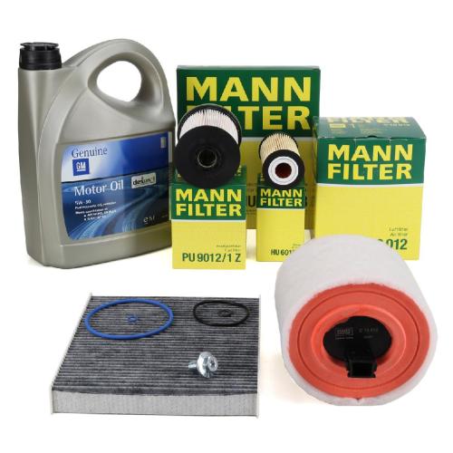 MANN Filterset 4-tlg + 5L ORIGINAL 5W-30 dexos1 Motoröl OPEL Astra K 1.6 CDTi 95-160 PS Bild MANN Filterset 4-tlg + 5L ORIGINAL 5W-30 dexos1 Motoröl OPEL Astra K 1.6 CDTi 95-160 PS