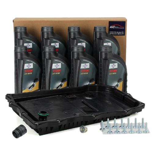 AIC Getriebeölwanne + Filter + Schrauben + 8L FUCHS Getriebeöl für BMW GA8HP70Z/45Z Bild AIC Getriebeölwanne + Filter + Schrauben + 8L FUCHS Getriebeöl für BMW GA8HP70Z/45Z