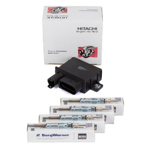 HITACHI Steuergerät Glühzeit + 4x BERU Glühkerze BMW E87 E46 E90 E91 E60 E61 X3 E83 M47 Bild HITACHI Steuergerät Glühzeit + 4x BERU Glühkerze BMW E87 E46 E90 E91 E60 E61 X3 E83 M47