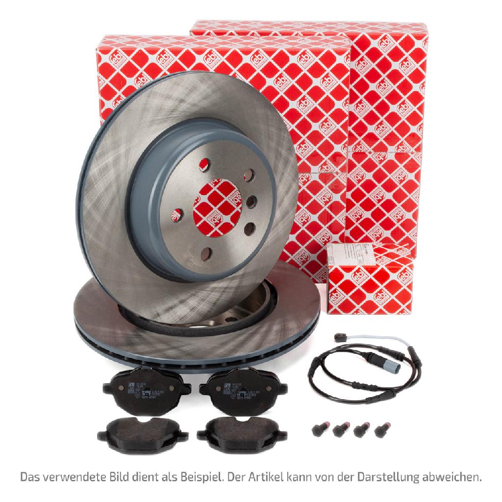 FEBI Bremsscheiben + Beläge + Sensor AUDI Q7 4LB PORSCHE Cayenne 9PA VW Touareg 7L hinten