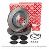 FEBI Bremsscheiben + Beläge + Sensor AUDI Q7 4LB PORSCHE Cayenne 9PA VW Touareg 7L hinten