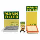 MANN-FILTER Luftfilter C 36 016 + Filter, Innenraumluft CUK 26 023 + Ölfilter HU 711/6 z