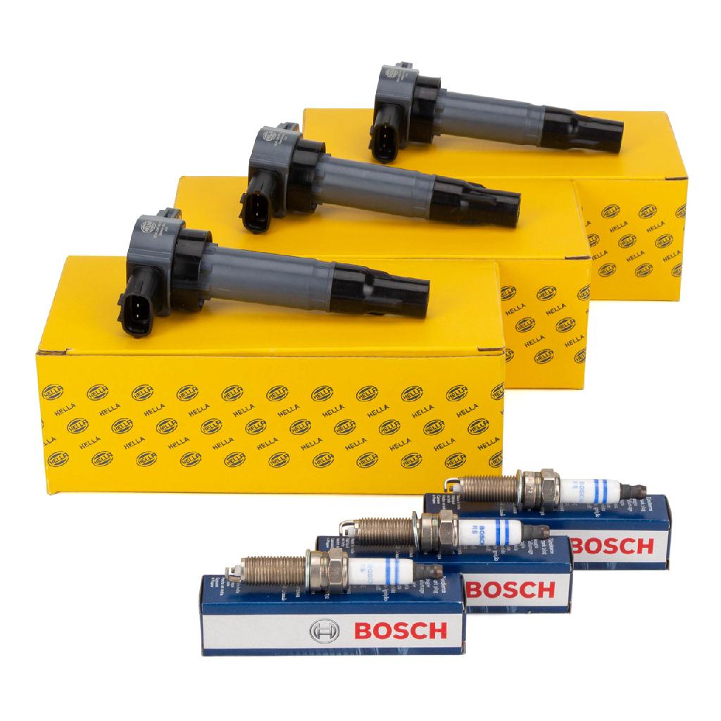 HELLA Zündspule 5DA 358 168-131 BOSCH Zündkerze 0 242 135 527