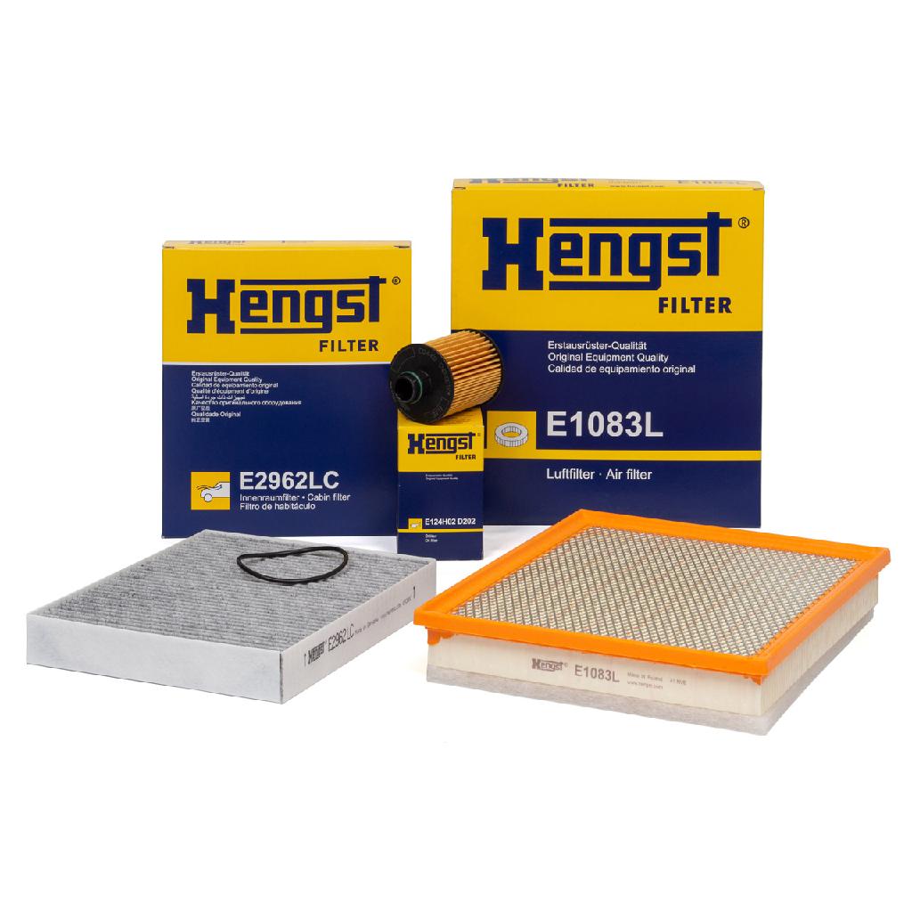 HENGST FILTER Filter, Innenraumluft E2962LC + Luftfilter E1083L + Ölfilter E124H02 D202