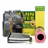 MANN Filterset 4-tlg + 7L ORIGINAL 5W30 Motoröl MERCEDES W204 C220CDI OM646 170 PS