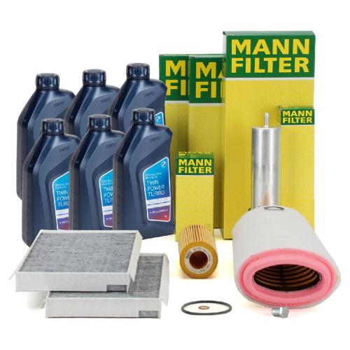 MANN Filterset 4-tlg + 6L ORIGINAL 5W30 Motoröl BMW 5er E60 E61 520d 150/163 PS M47 Bild MANN Filterset 4-tlg + 6L ORIGINAL 5W30 Motoröl BMW 5er E60 E61 520d 150/163 PS M47