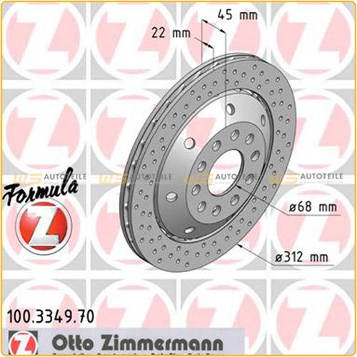 ZIMMERMANN Bremsscheibe 100.3350.70 + Bremsscheibe 100.3349.70 Bild ZIMMERMANN Bremsscheibe 100.3350.70 + Bremsscheibe 100.3349.70