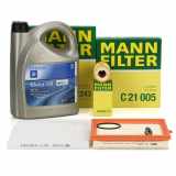 MANN Filterset + 5L ORIGINAL 5W30 dexos1 Gen2 Motor OPEL Adam (M13) 1.2 1.4 / LPG / S