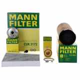 MANN-FILTER Filter, Innenraumluft CUK 3172 + Ölfilter HU 718/1 k + Kraftstofffilter WK 842/23 x + Luftfilter C 12 178/1
