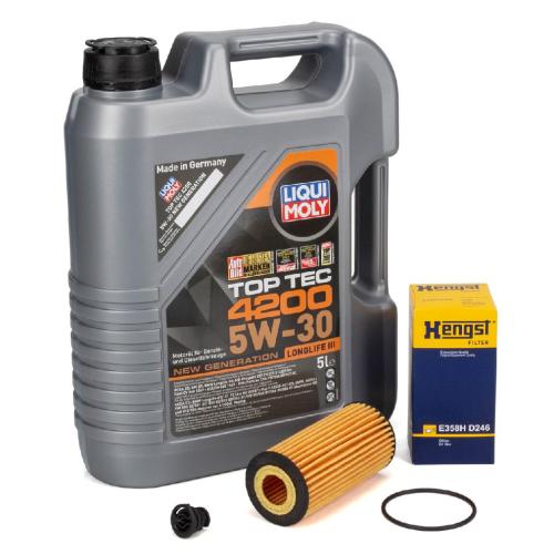 5L LIQUI MOLY TOP TEC 4200 5W30 Motoröl + HENSGT Ölfilter VAG 1.8/2.0 TSI 06L115562B Bild 5L LIQUI MOLY TOP TEC 4200 5W30 Motoröl + HENSGT Ölfilter VAG 1.8/2.0 TSI 06L115562B