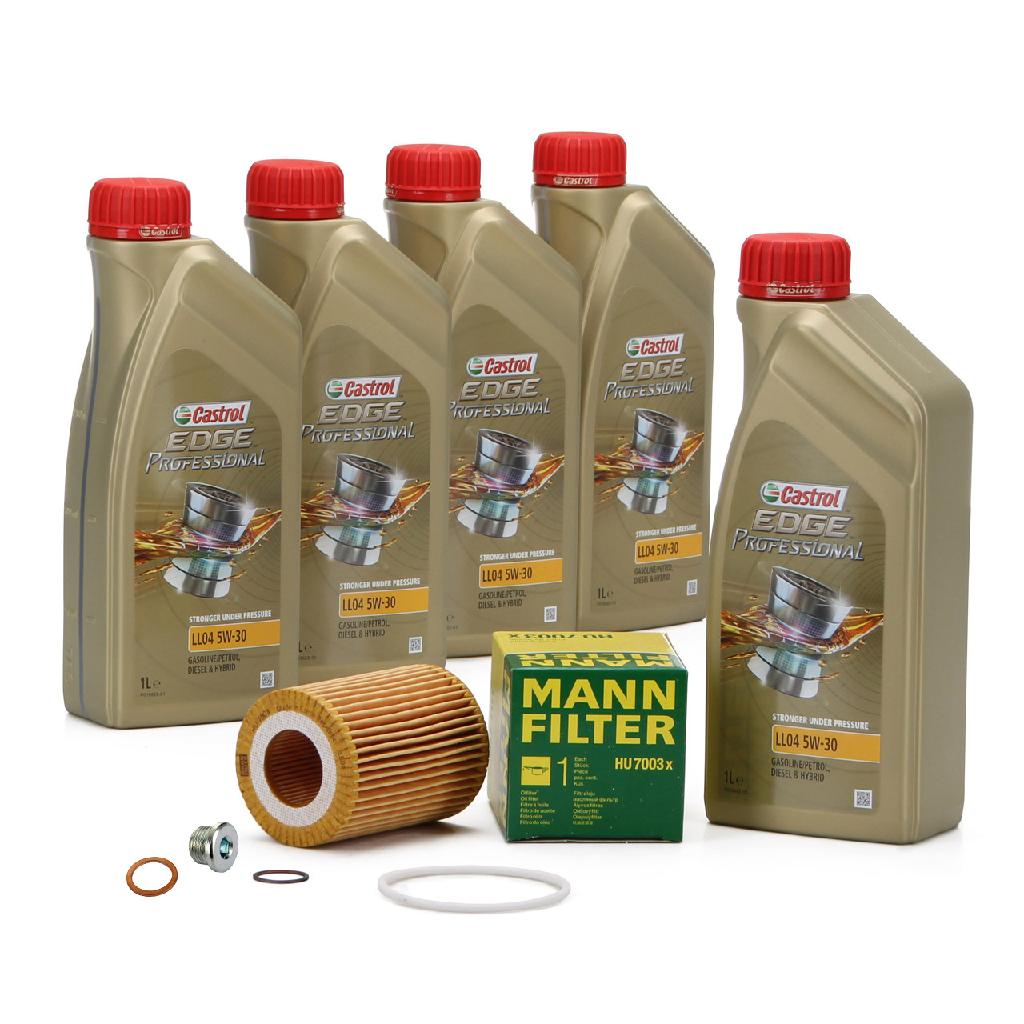 5 Liter CASTROL Edge Motoröl ÖL 5W30 M BMW Longlife-04 + MANN Ölfilter HU7003x