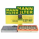 MANN-FILTER Filter, Innenraumluft CUK 2442 + Ölfilter HU 6019 z + Luftfilter C 27 107