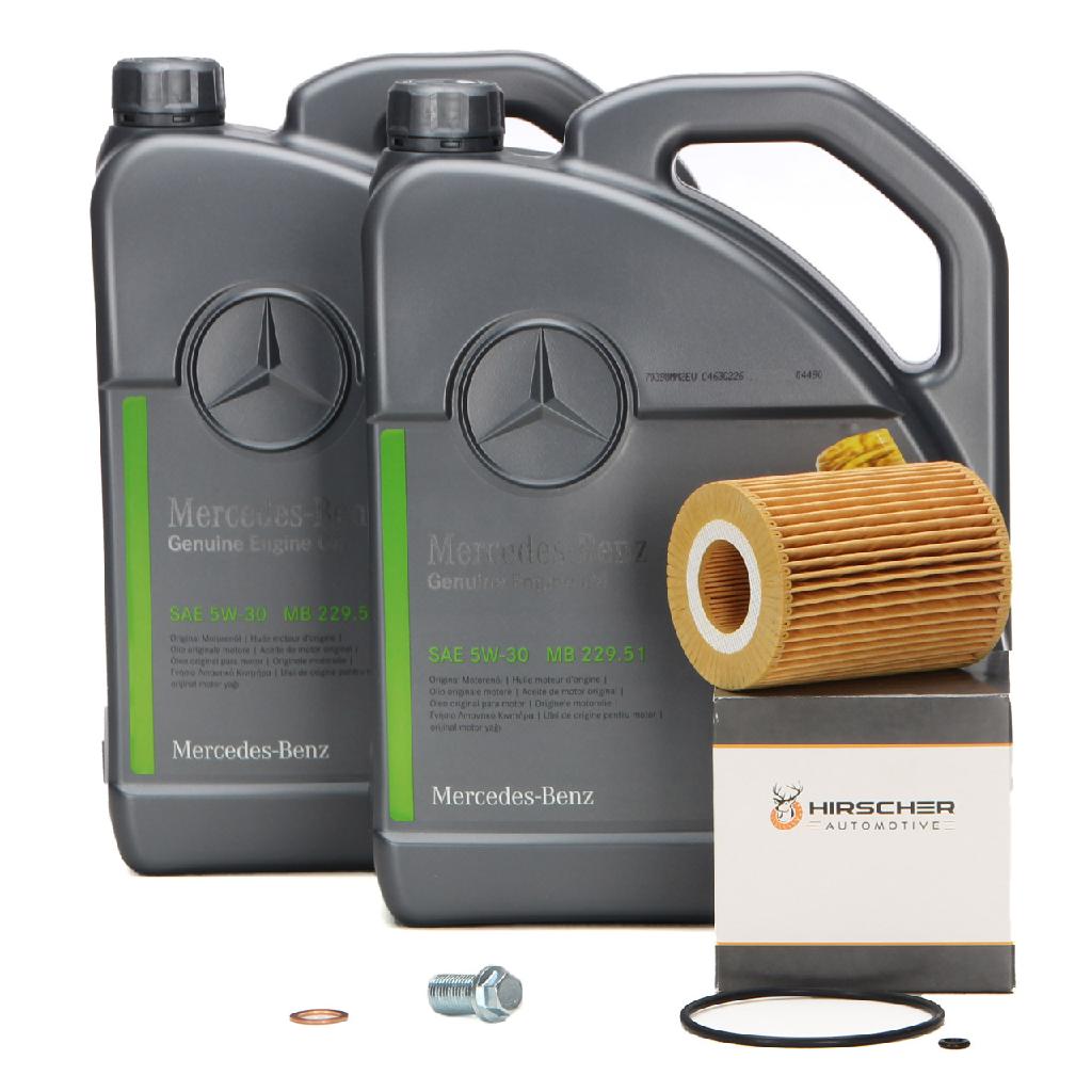 10L ORIGINAL Mercedes Motoröl Öl 5W30 MB 229.51 + HIRSCHER Ölfilter 6421800009