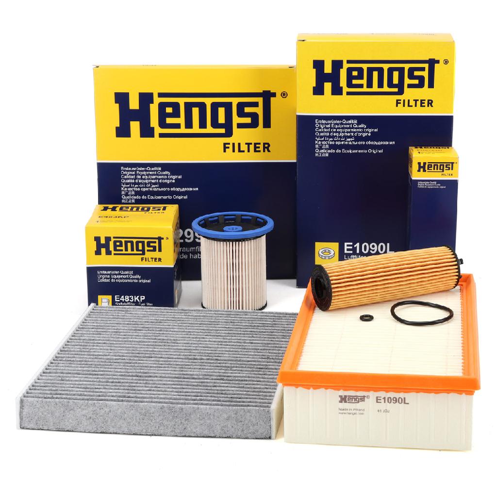 HENGST FILTER Filter, Innenraumluft E2998LC + Luftfilter E1090L + Ölfilter E342H D494 + Kraftstofffilter E483KP