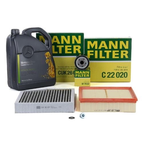 MANN Filterset 3-tlg + 5L ORIGINAL 5W30 Motoröl MERCEDES W176 W246 C117 X117 X156 OM607 Bild MANN Filterset 3-tlg + 5L ORIGINAL 5W30 Motoröl MERCEDES W176 W246 C117 X117 X156 OM607