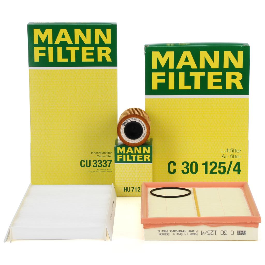 MANN-FILTER Filter, Innenraumluft CU 3337 + Ölfilter HU 712/7 x + Luftfilter C 30 125/4