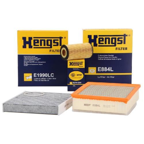 HENGST FILTER Luftfilter E884L + Ölfilter E27H D84 + Filter, Innenraumluft E1990LC Bild HENGST FILTER Luftfilter E884L + Ölfilter E27H D84 + Filter, Innenraumluft E1990LC