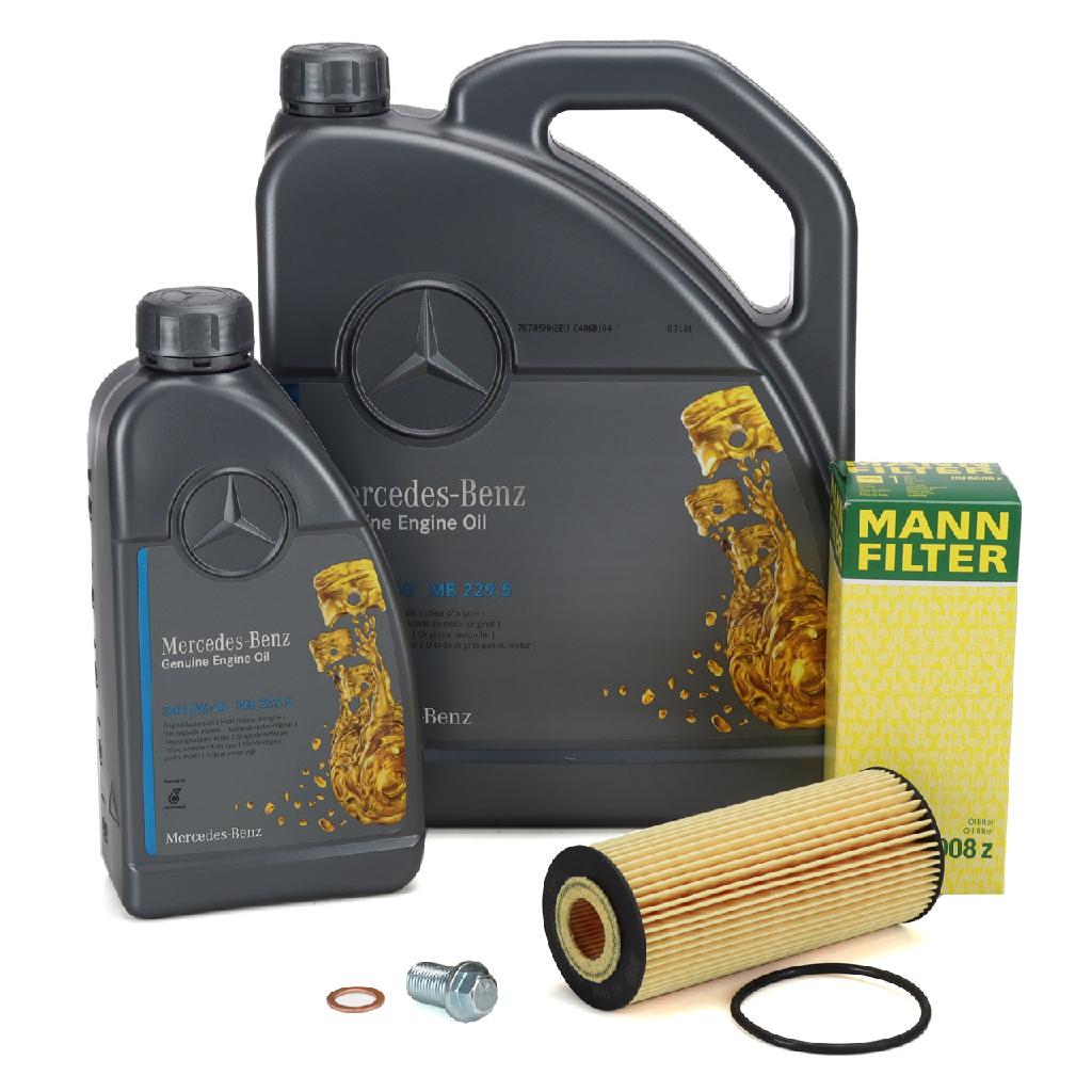 6L ORIGINAL 5W-40 MB 229.5 Motoröl + MANN Ölfilter MERCEDES W176 C117 X117 X156 45AMG M133