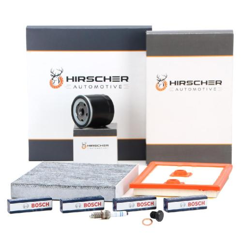 HIRSCHER Filterset + 4x BOSCH Zündkerze VW Polo AUDI A1 SEAT Ibiza SKODA Fabia 1.2/1.4 TSI Bild HIRSCHER Filterset + 4x BOSCH Zündkerze VW Polo AUDI A1 SEAT Ibiza SKODA Fabia 1.2/1.4 TSI