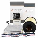HIRSCHER Filterset + 4x BOSCH Zündkerze FORD Focus 2 Mk2 1.4 1.6/Ti 04.2007-01.2008