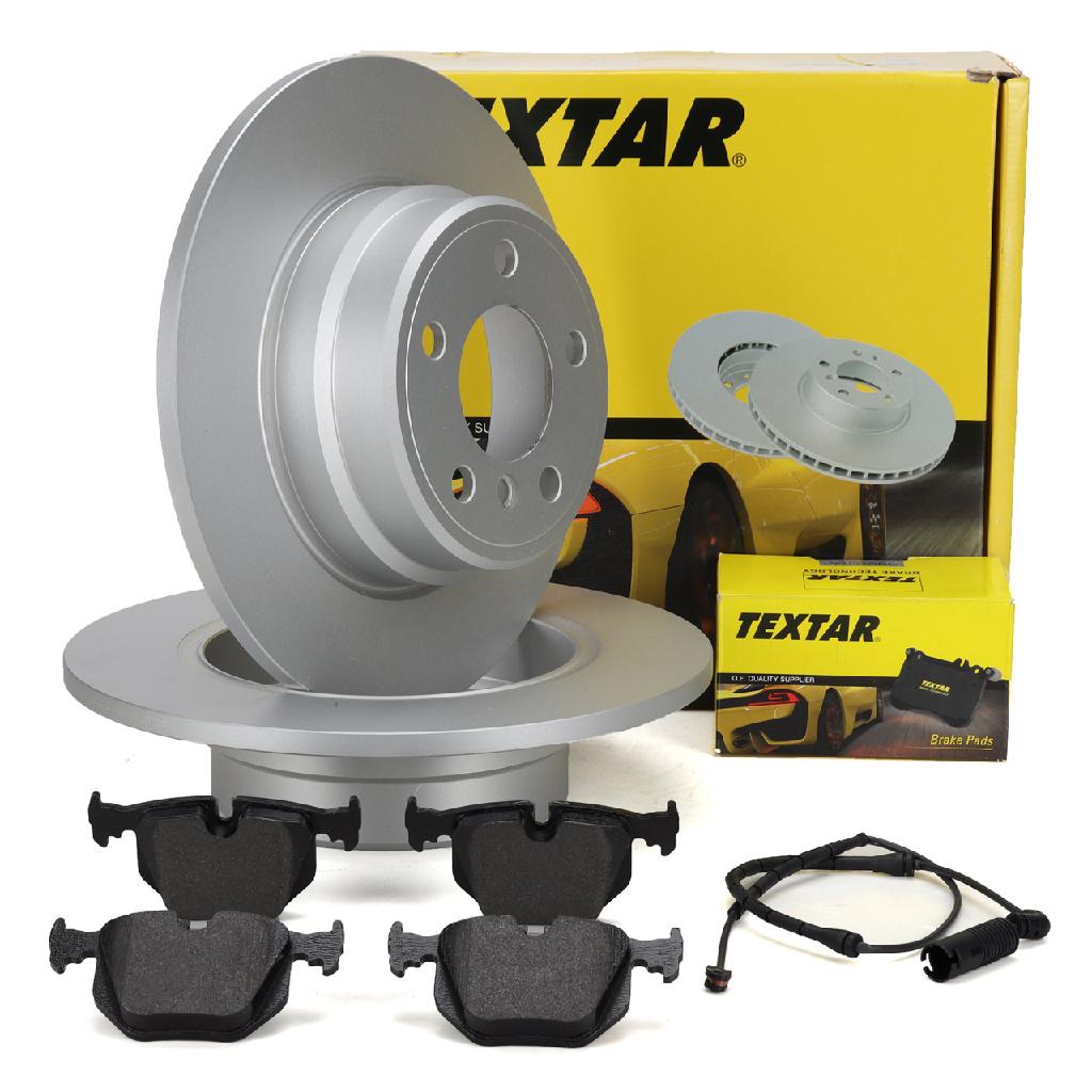 TEXTAR Bremsscheibe 92107403 + Bremsbelagsatz, Scheibenbremse 2148701 FEBI BILSTEIN Warnkontakt, Bremsbelagverschleiß 18560