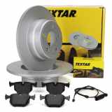 TEXTAR Bremsscheibe 92107403 + Bremsbelagsatz, Scheibenbremse 2148701 FEBI BILSTEIN Warnkontakt, Bremsbelagverschleiß 18560