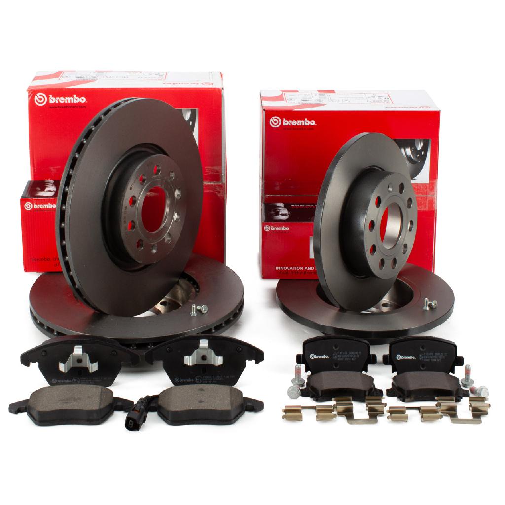 BREMBO Bremsbelagsatz, Scheibenbremse P 85 075 + Bremsscheibe 09.9772.11 + Bremsscheibe 08.9488.11 + Bremsbelagsatz, Scheibenbremse P 85 073